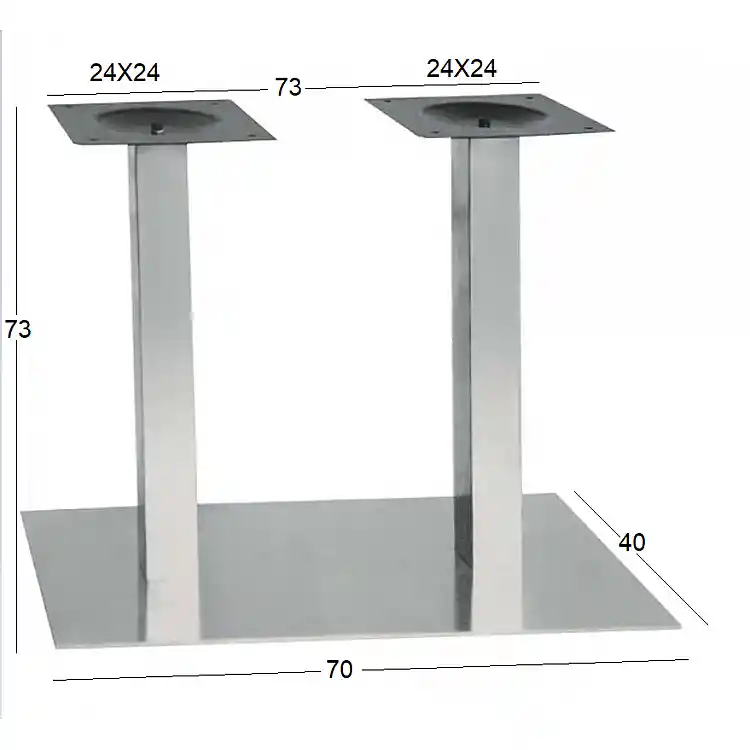 SONORA 70Χ40Χ73εκ.(Π)ΜΑΚΡ/ΝΗ ΒΑΣΗ INOX