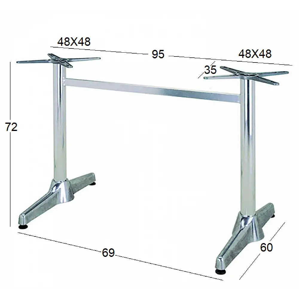 RUDO ΜΑΚΡ/ΝΗ 60Χ95X72εκ. (Σ/Ρ)ΒΑΣΗ ΑΛΟΥΜΙΝΙΟΥ ΜΕ ΡΕΓ/ΡΟΥΣ