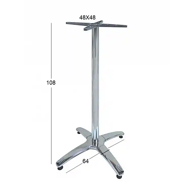 ROMAN 4ΝΥΧΗ 64X64Χ108εκ.(Σ/Ρ)ΨΗΛΗ ΒΑΣΗ ΑΛΟΥΜ/INOX ΜΕ ΡΕΓ/ΡΟΥΣ