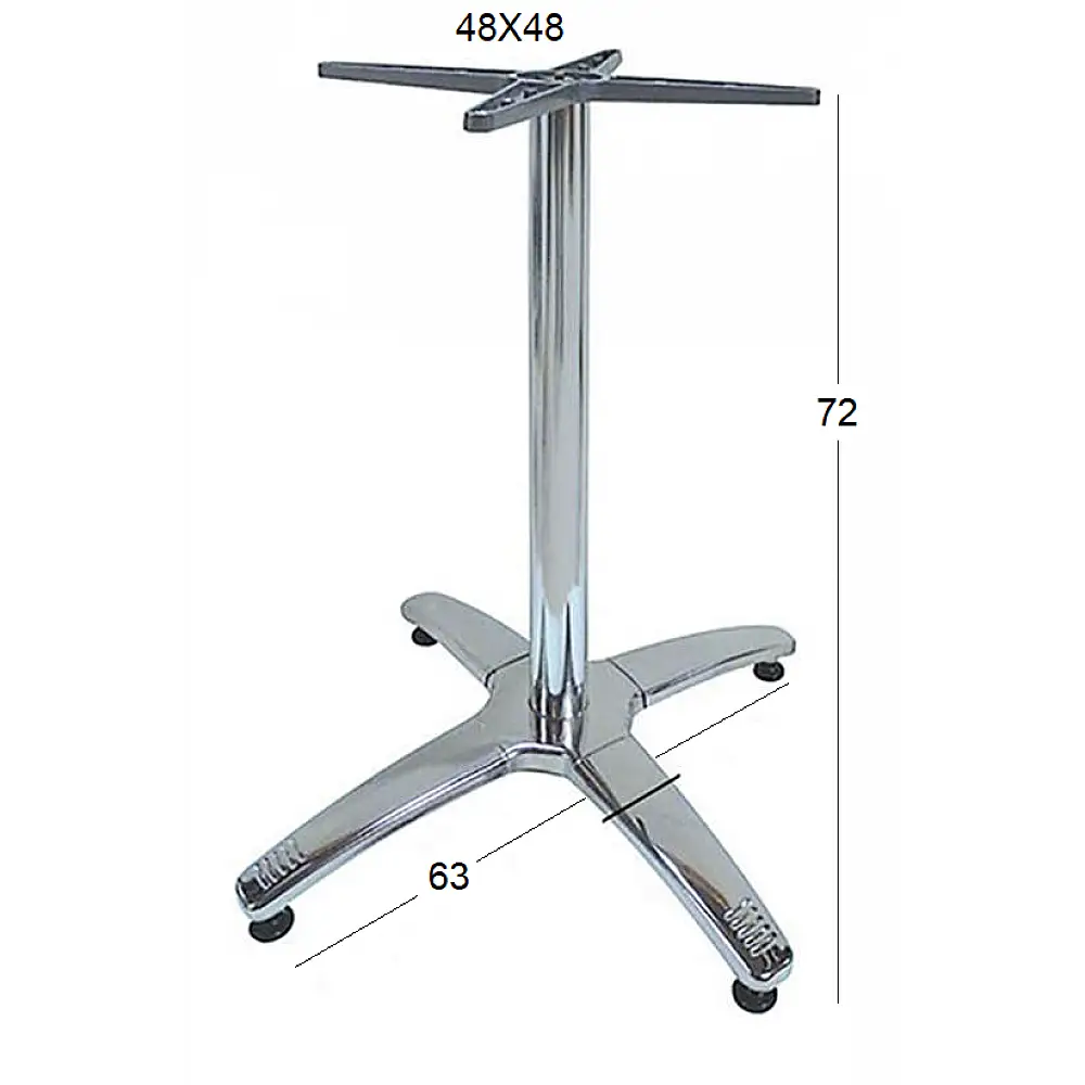 ROMAN 4ΝΥΧΗ 63X72X48X48εκ.(Σ/Ρ)ΒΑΣΗ ΑΛΟΥΜ./INOX ΜΕ ΡΕΓ/ΡΟΥΣ