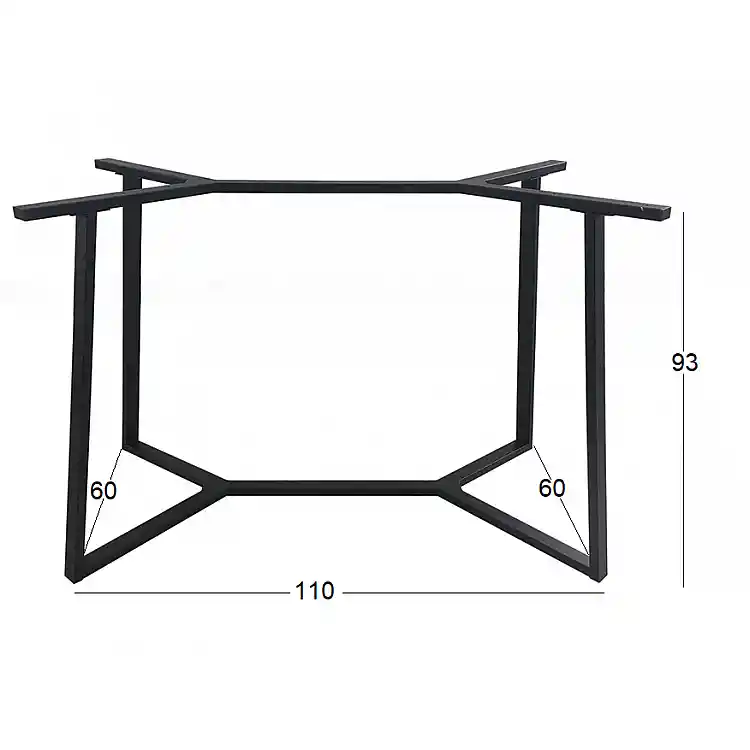 BISTRO ΜΕΣΑΙΟΥ ΥΨΟΥΣ 110X60X93εκ. ΒΑΣΗ ΜΕΤΑΛΛΙΚΗ ΜΕ ΡΕΓ/ΡΟΥΣ ΜΑΥΡΗ