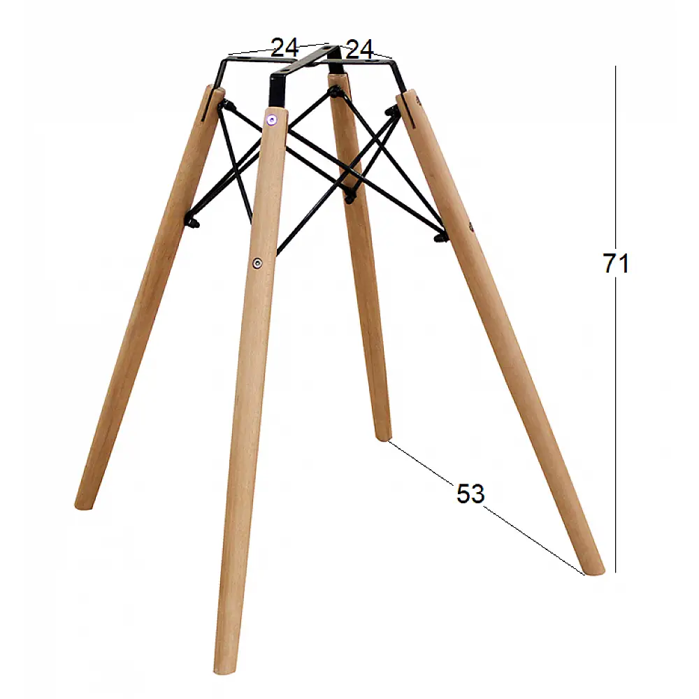 RANDY ΒΑΣΗ ΤΡΑΠΕΖΙΟΥ ΞΥΛΟ-ΜΕΤΑΛΛΟ 53Χ53Χ71εκ.