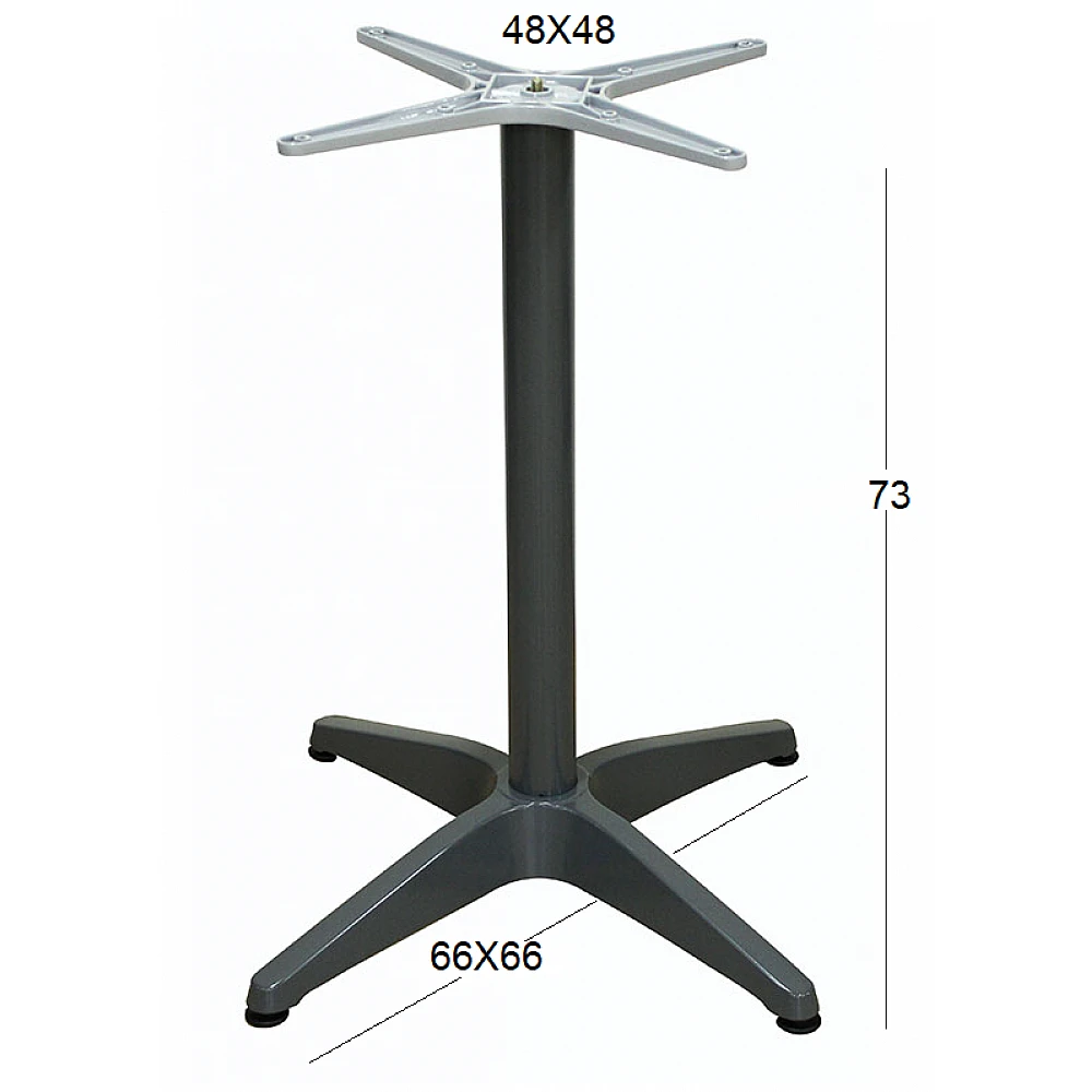 RINA 4ΝΥΧΗ 66Χ66Χ73εκ. DARK GREY ΒΑΣΗ ΑΛΟΥΜΙΝΙΟΥ ΜΕ ΡΕΓ/ΡΟΥΣ