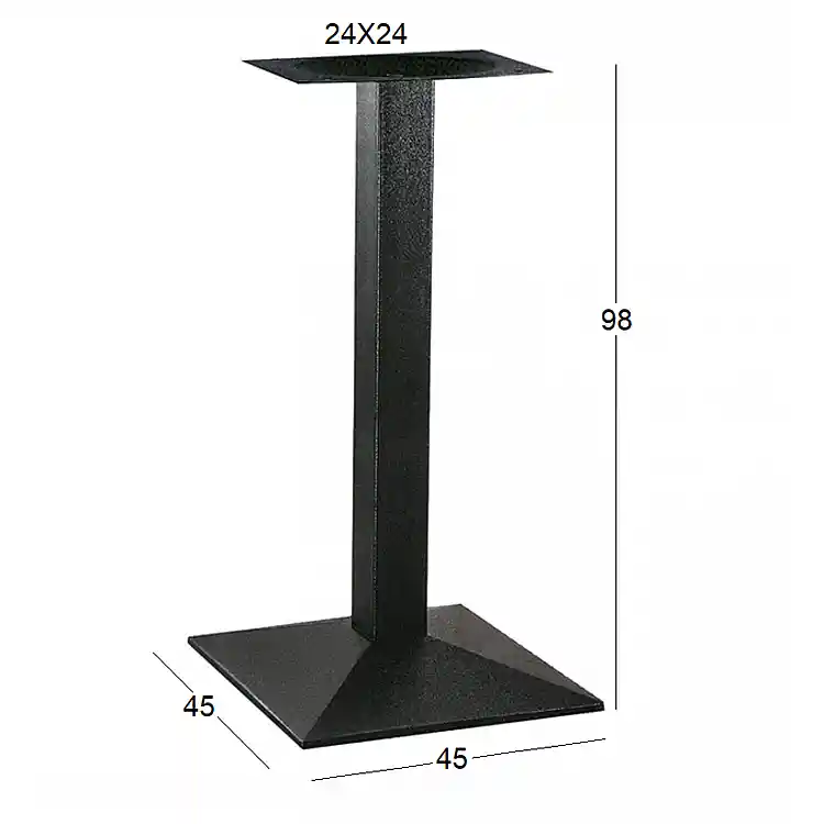 LIMA ΜΕΣΑΙΟΥ ΥΨΟΥΣ 45X45X98εκ.(Π/Ρ)ΒΑΣΗ ΜΕΤΑΛΛΙΚΗ ΜΕ ΡΕΓ/ΡΟΥΣ ΜΑΥΡΗ