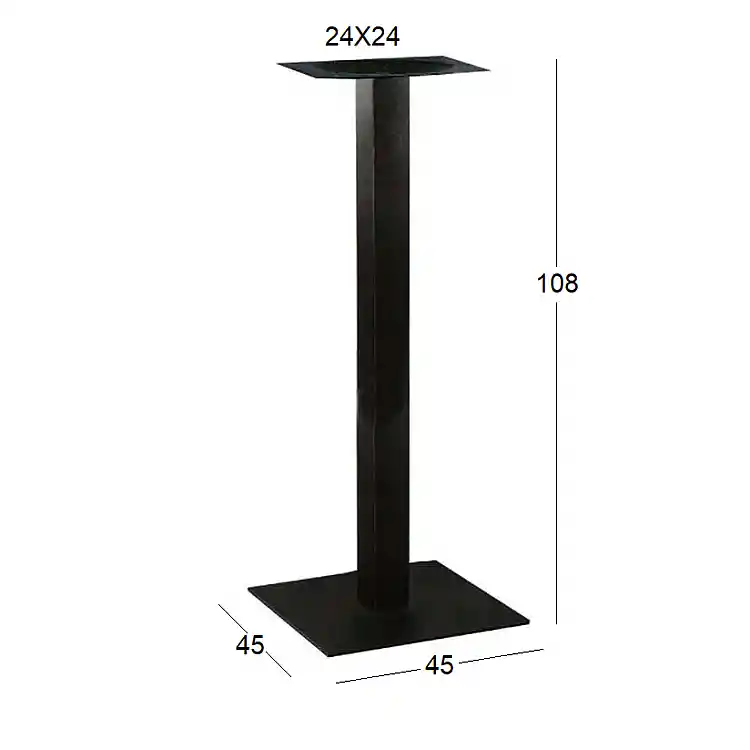 FLAT ΨΗΛΗ 45Χ45Χ108εκ.(Π)ΒΑΣΗ ΜΕΤΑΛΛΙΚΗ ΜΑΥΡΗ
