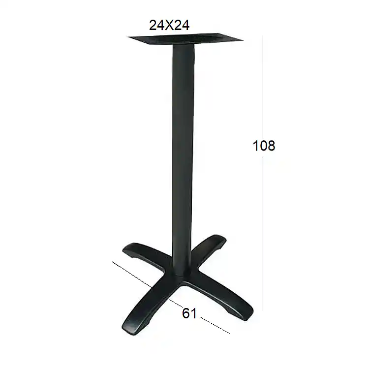 ASTOR ΨΗΛΗ 4ΝΥΧΗ 61Χ61Χ108εκ.(Π/Ρ)ΒΑΣΗ ΜΑΝΤΕΜΙ ΜΕ ΡΕΓ/ΡΟΥΣ ΜΑΥΡΗ