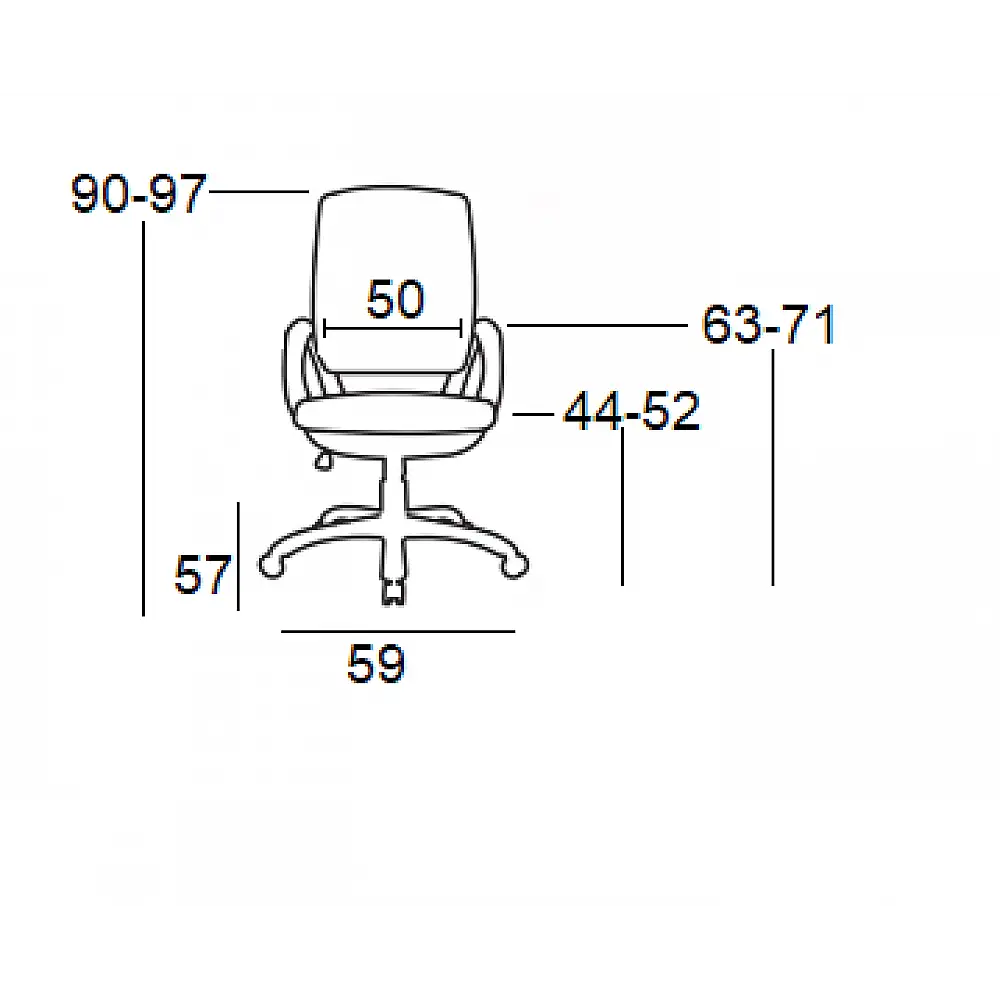 A1180W ΛΕΥΚΟ/ΜΑΥΡΟ MESH ΠΟΛ/ΝΑ ΓΡΑΦΕΙΟΥ 59Χ57Χ44-90/52-97εκ.