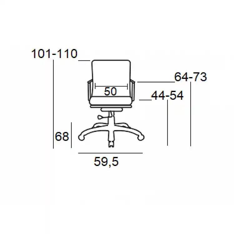 A3650 ΜΑΥΡΗ ΠΟΛΥΘΡΟΝΑ ΓΡΑΦΕΙΟΥ 59.5X68X44-101/54-110εκ.