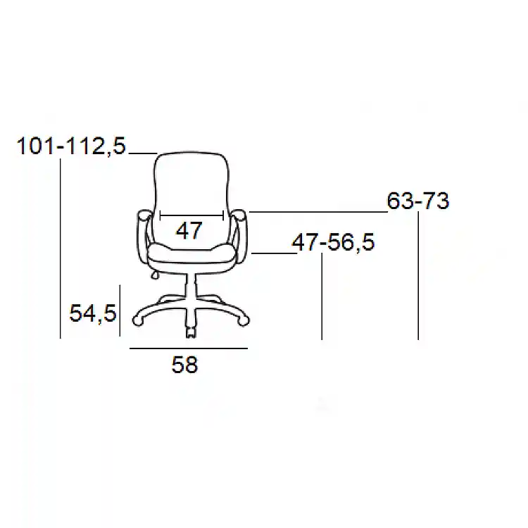 BS9600 ΜΑΥΡΟ PVC ΠΟΛΥΘΡΟΝΑ ΓΡΑΦΕΙΟΥ 58Χ54.5Χ47-101/56.5-112.5εκ.