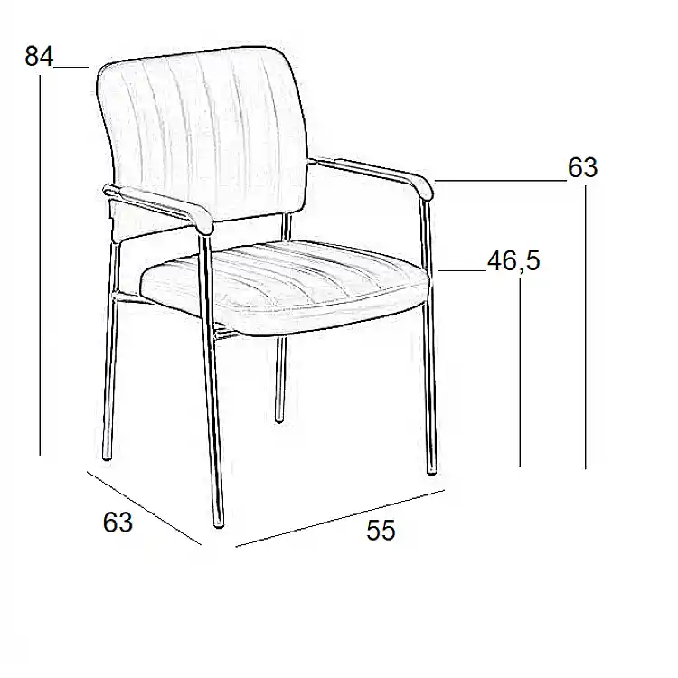 OLIVER ΜΑΥΡΟ PU ΠΟΛ/ΝΑ ΧΡΩΜΙΟΥ 55X63X46.5-84εκ.