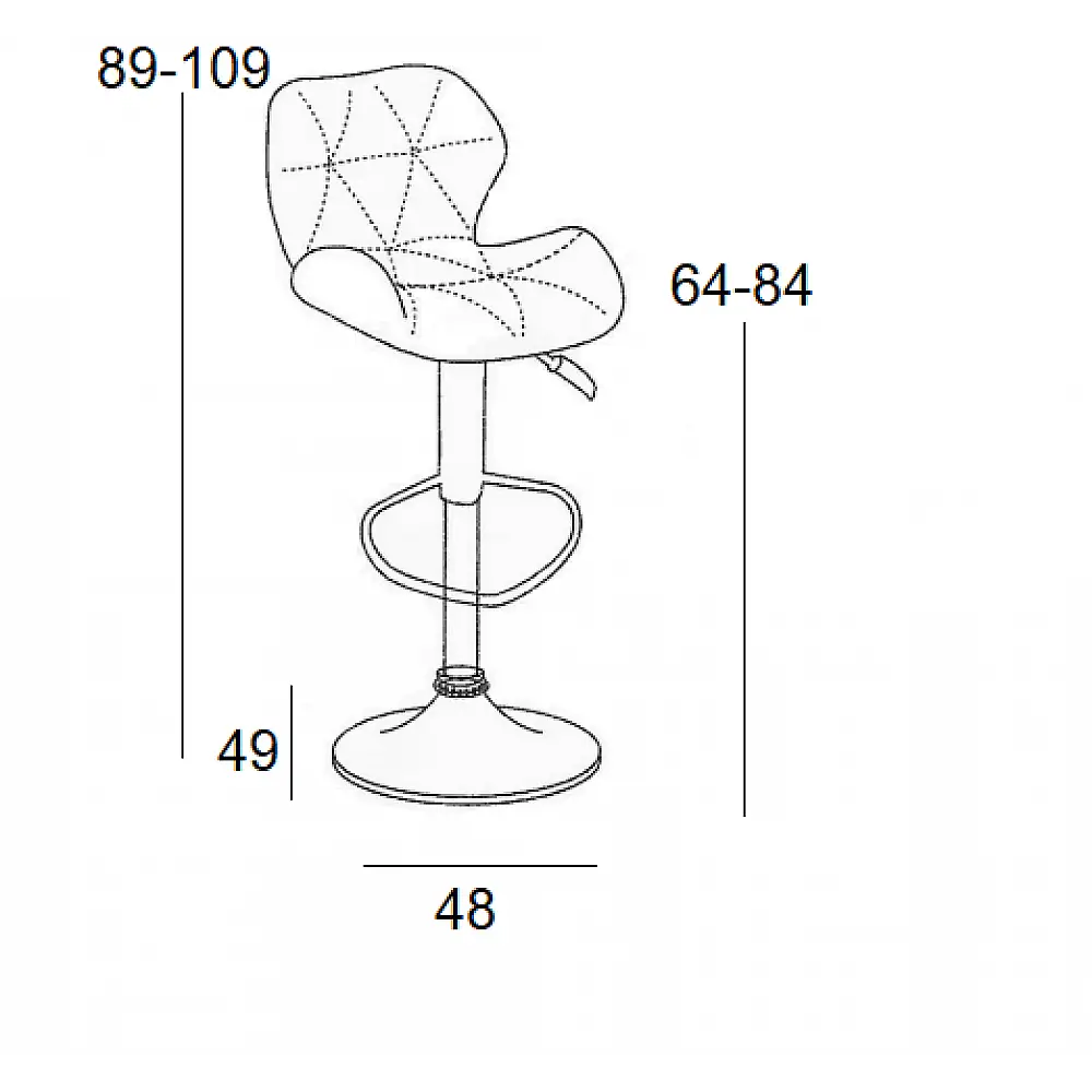 BAR91 GREY PU(Σ2)ΣKAMΠO ΜΕ ΑΜΟΡΤΙΣΕΡ 48X49X109εκ.