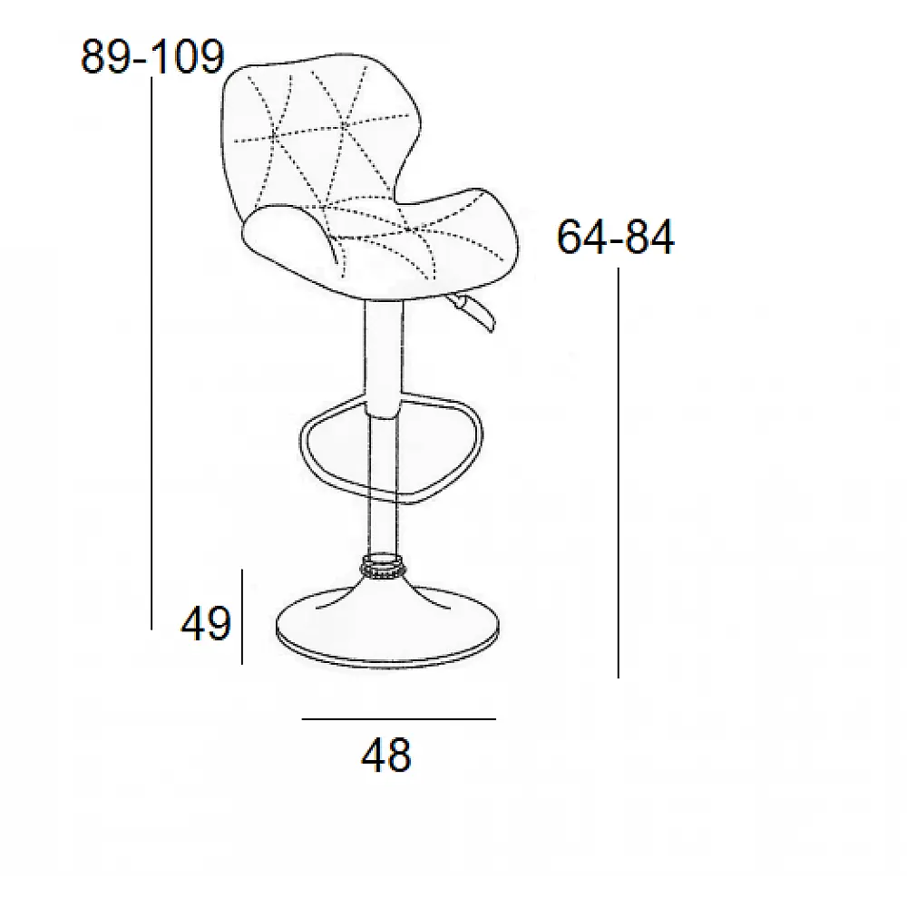 Σκαμπό Μπάρ 2τμχ Bar91 Γκρί Pu 48x49x109εκ.