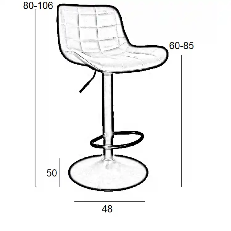 Σκαμπό Μπάρ 2τμχ Bar94 Grey Pu 48x50x106εκ.
