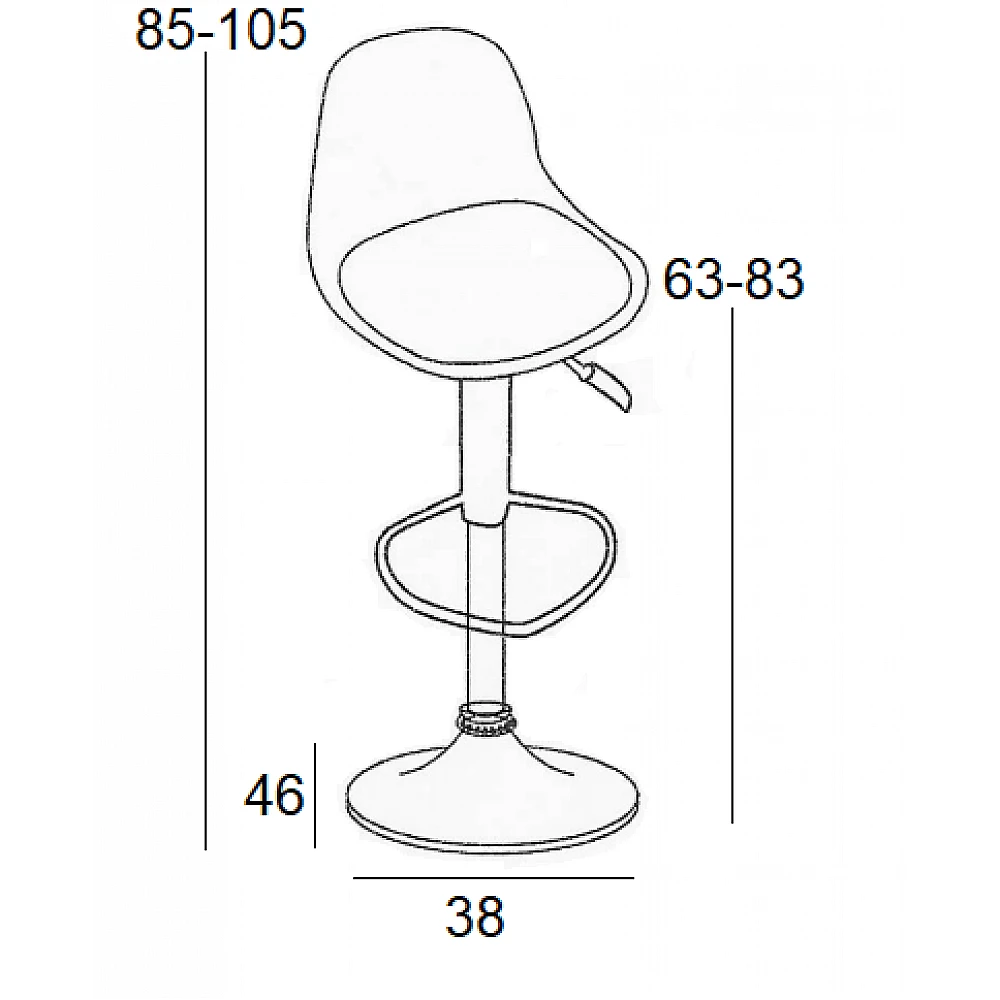 Σκαμπό Μπάρ 2τμχ Bar88 Γκρί Ύφασμα 38x46x105εκ.