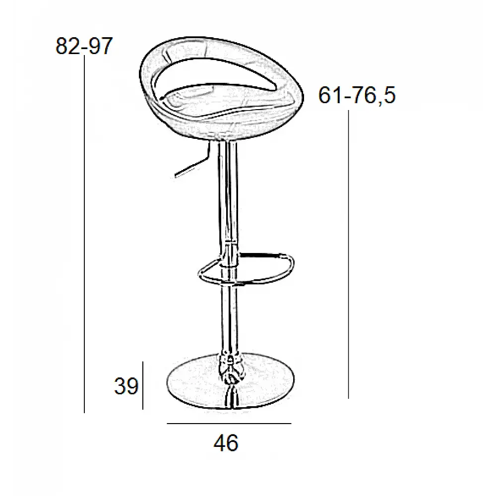 BAR18 ΑΣΗΜΙ ABS(Σ2)ΣΚΑΜΠΟ ΜΕ ΑΜΟΡΤΙΣΕΡ 46X39X97εκ.