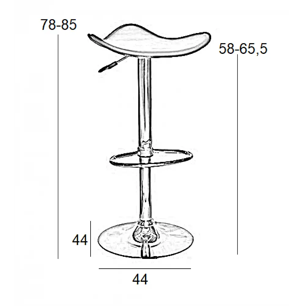 Σκαμπό Μπάρ 2τμχ Bar5 Cream Pvc 44x44x85εκ.
