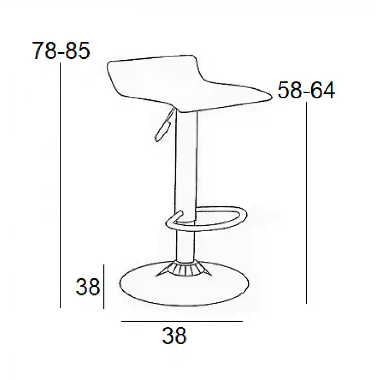 BAR3 WHITE PVC(Σ2)ΣΚΑΜΠΟ ΜΕ ΑΜΟΡΤΙΣΕΡ 38X38X85εκ.