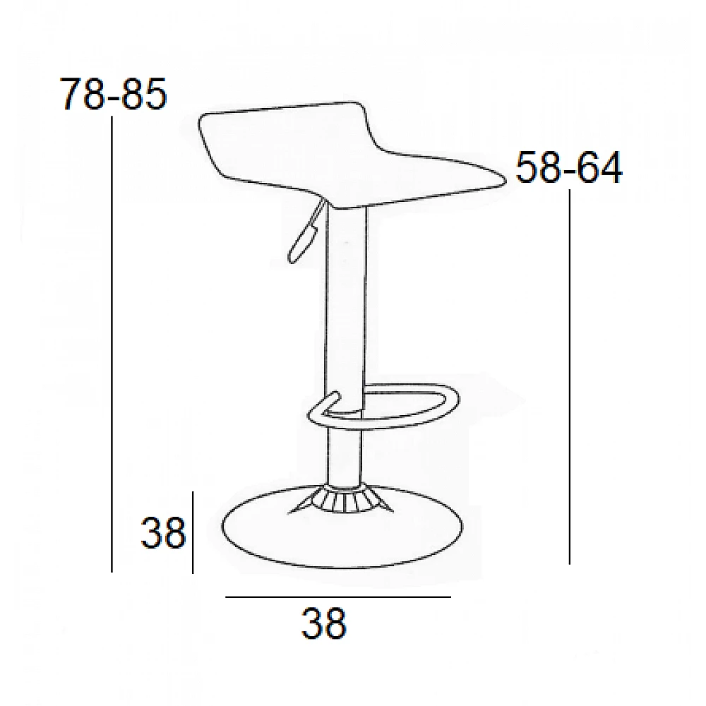 Σκαμπό Μπάρ 2τμχ Bar3 Κρεμ Pvc 38x38x85εκ.