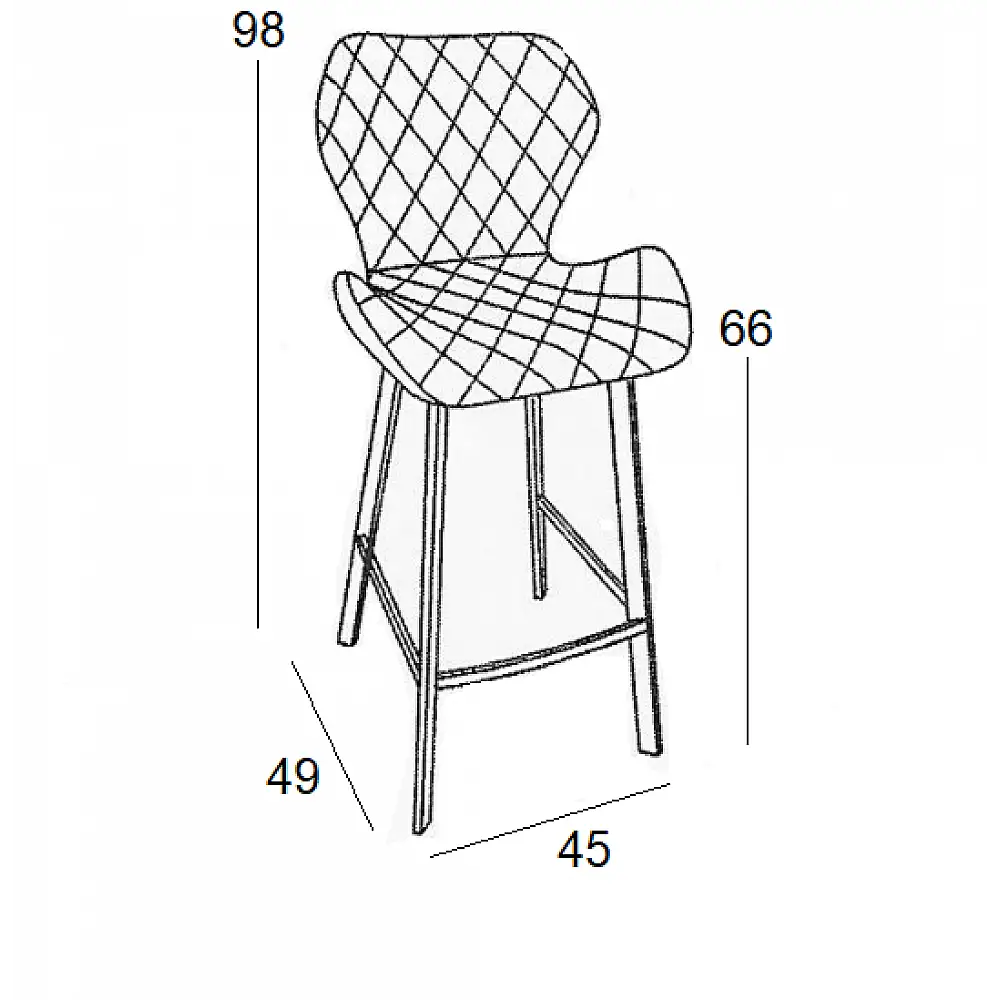 MARTIN ΓΚΡΙ ΥΦΑΣΜΑ(Σ2)66εκ. ΣΚΑΜΠΟ ΜΕΤΑΛΛΙΚΟ 45X49X66-98εκ.