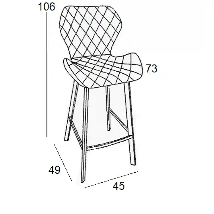 MARTIN ΓΚΡΙ ΥΦΑΣΜΑ(Σ2)73εκ.ΣΚΑΜΠΟ ΜΕΤΑΛΛΙΚΟ 45X49X73-106εκ.