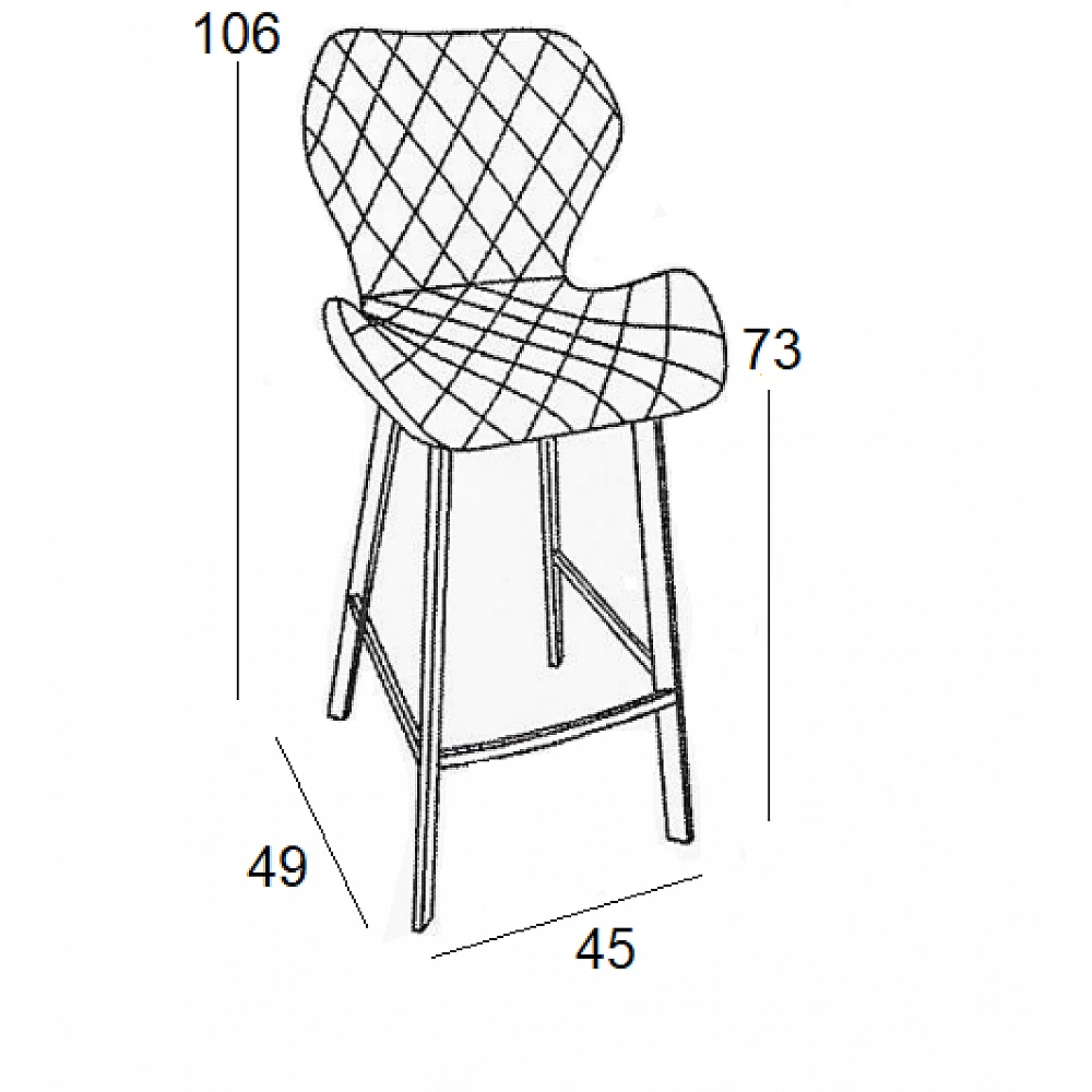 Σκαμπό Μπάρ 2τμχ Martin 73εκ. Γκρί Ύφασμα 45x49x73-106εκ.