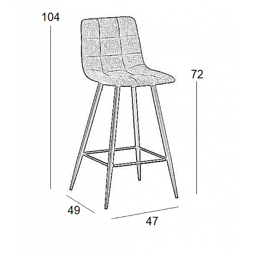 Σκαμπό Μπάρ 4τμχ Nora Μαύρο Ύφασμα 47x49x72-104εκ.
