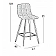 Σκαμπό Μπάρ 4τμχ Nora Μαύρο Ύφασμα 47x49x72-104εκ.