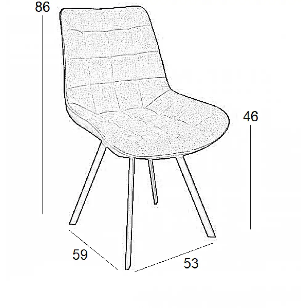 MIRA GREY ΥΦΑΣΜΑ(Σ4)ΚΑΡΕΚΛΑ ΜΕΤΑΛΛΙΚΗ 53X59X86εκ.