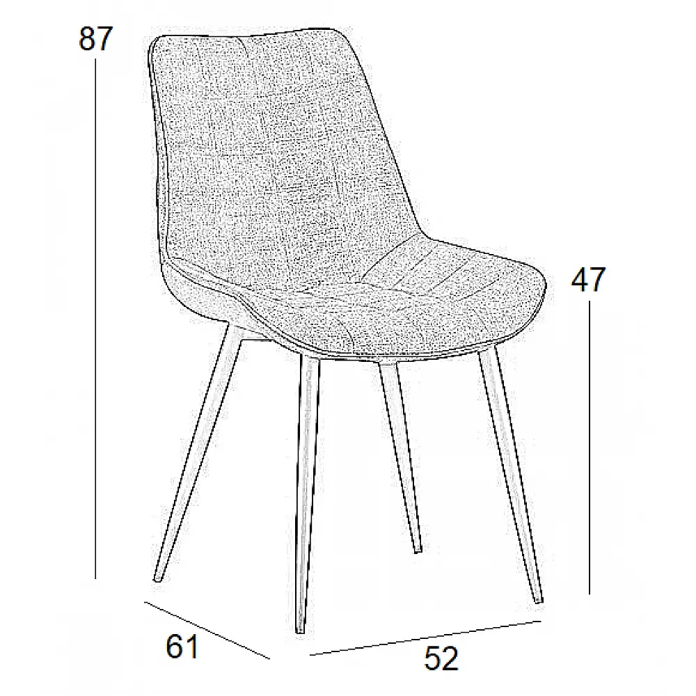 DENIS GREY ΥΦΑΣΜΑ(Σ4)ΚΑΡΕΚΛΑ ΜΕΤΑΛΛΙΚΗ 52Χ61Χ87εκ.