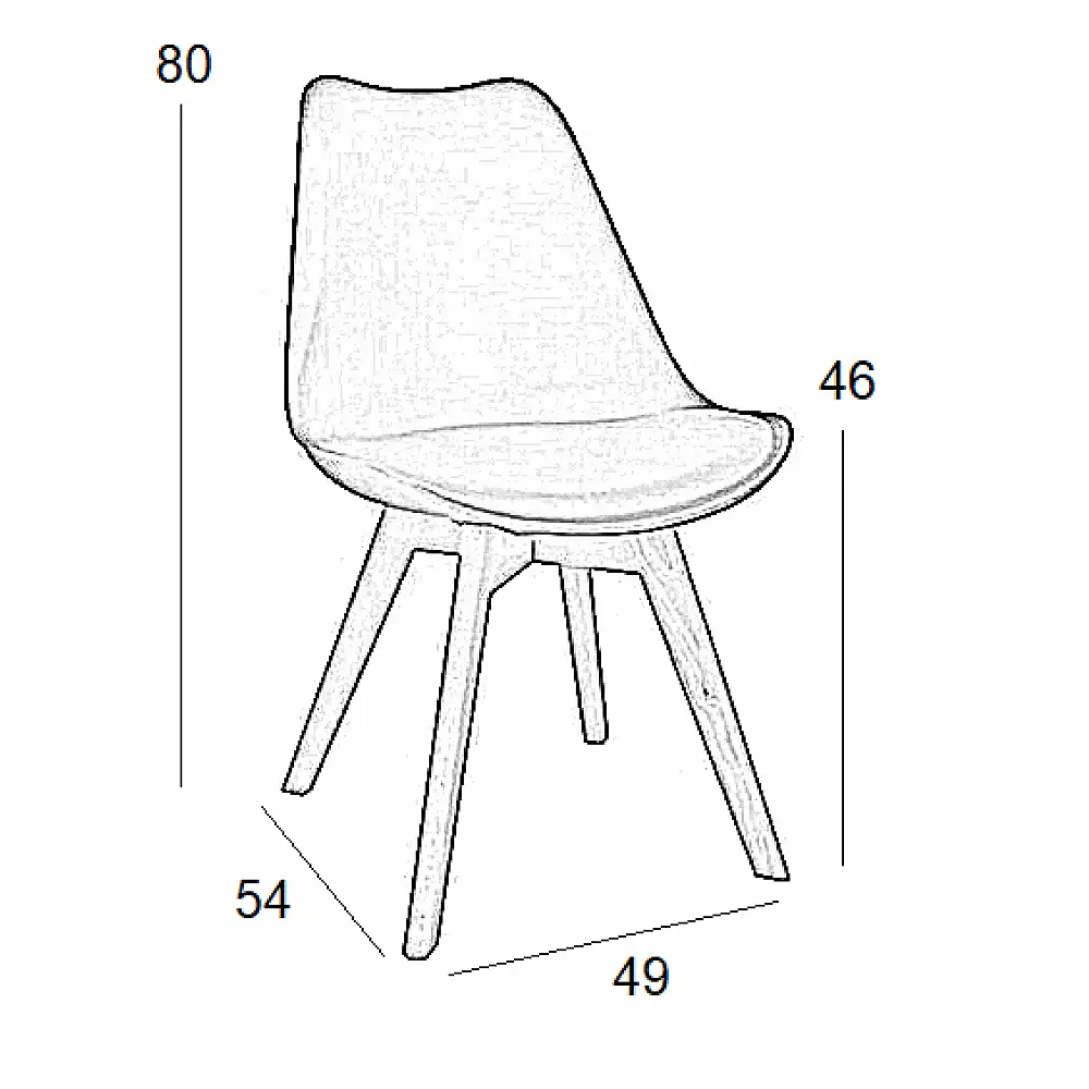 Καρέκλα Τραπεζαρίας Ξύλινη 4τμχ Logan Plus Γκρί PP 49x54x46-80εκ.