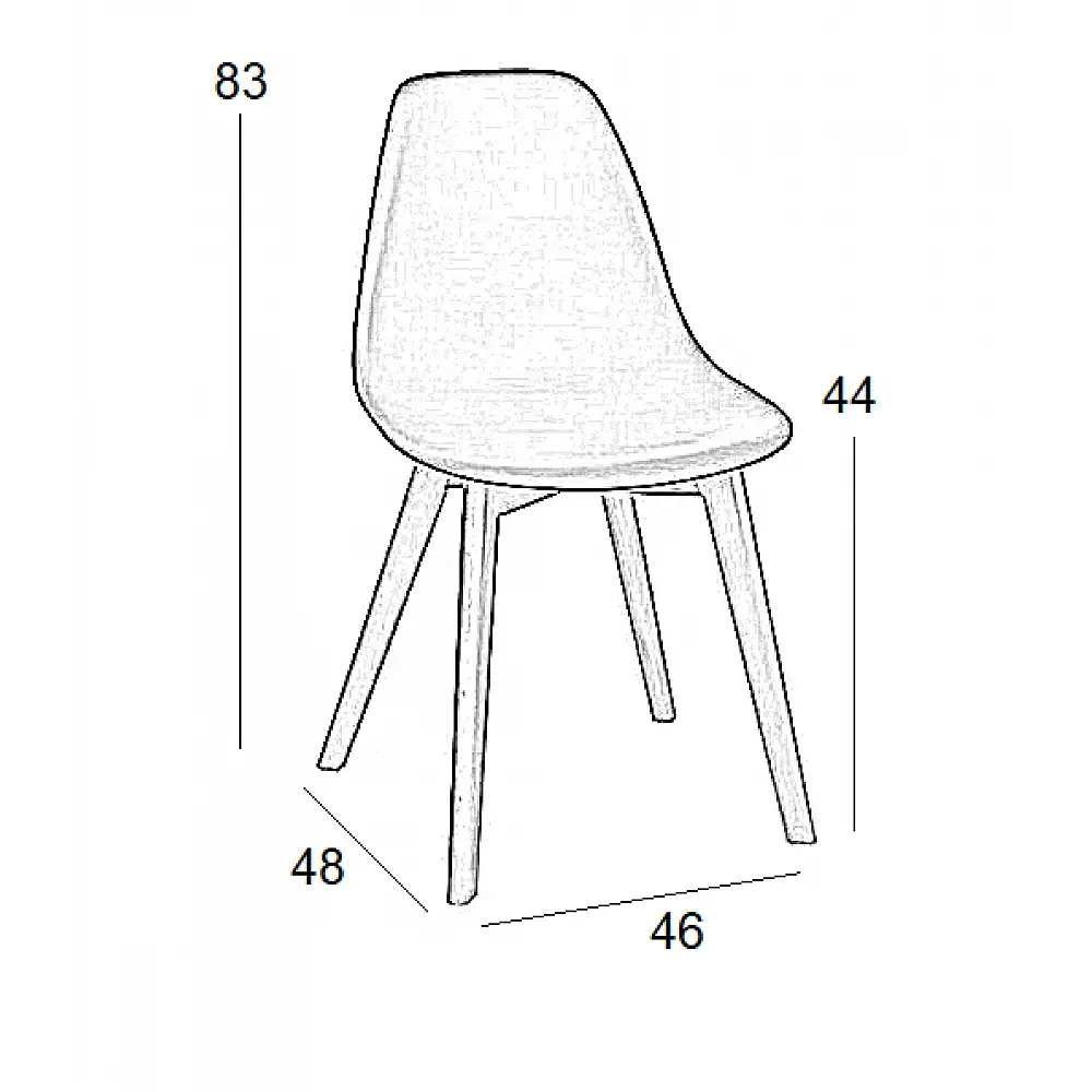 Καρέκλα Τραπεζαρίας Ξύλινη 4τμχ Loft Plus Λευκό PP 46x48x44-83εκ.