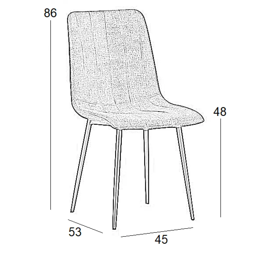Καρέκλα Τραπεζαρίας 4τμχ Dora Beige Ύφασμα 45x53x48-86εκ.