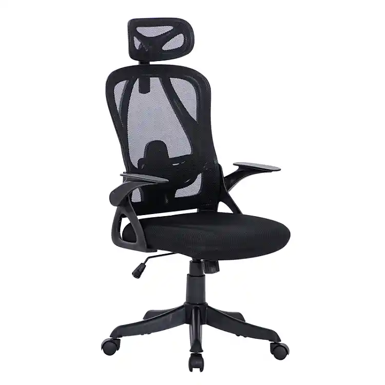 A8982 ΜΑΥΡO MESH ΠΟΛΥΘΡΟΝΑ ΓΡΑΦΕΙΟΥ 58X64X120/130εκ.