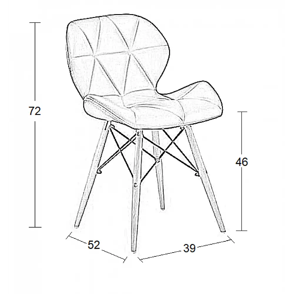 Καρέκλα Τραπεζαρίας Ξύλινη 4τμχ Margo Λευκό PU 39x52x72εκ.