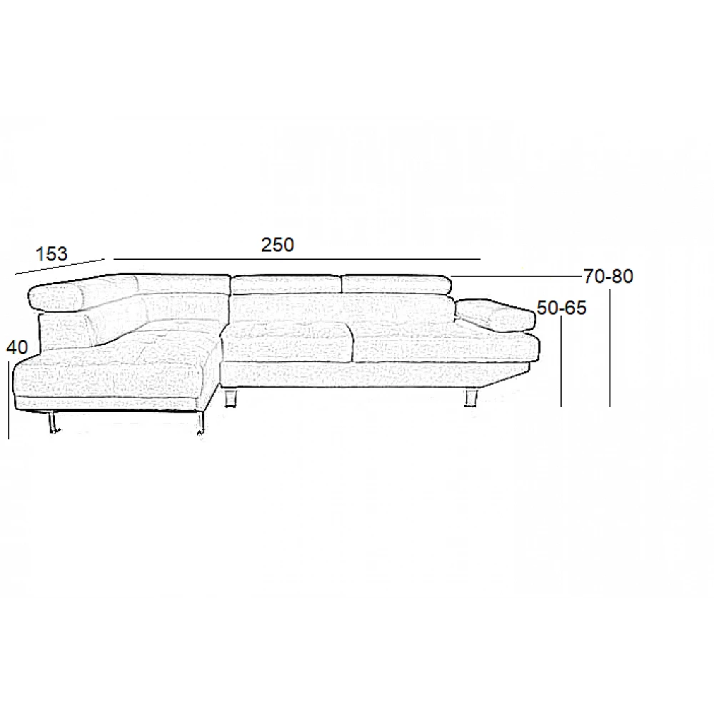 CORNER GREY ΥΦΑΣΜΑ ΔΕΞΙΑ ΓΩΝΙΑ 250X153εκ. CORNER GREY ΥΦΑΣΜΑ ΔΕΞΙΑ ΓΩΝΙΑ 250X153εκ.