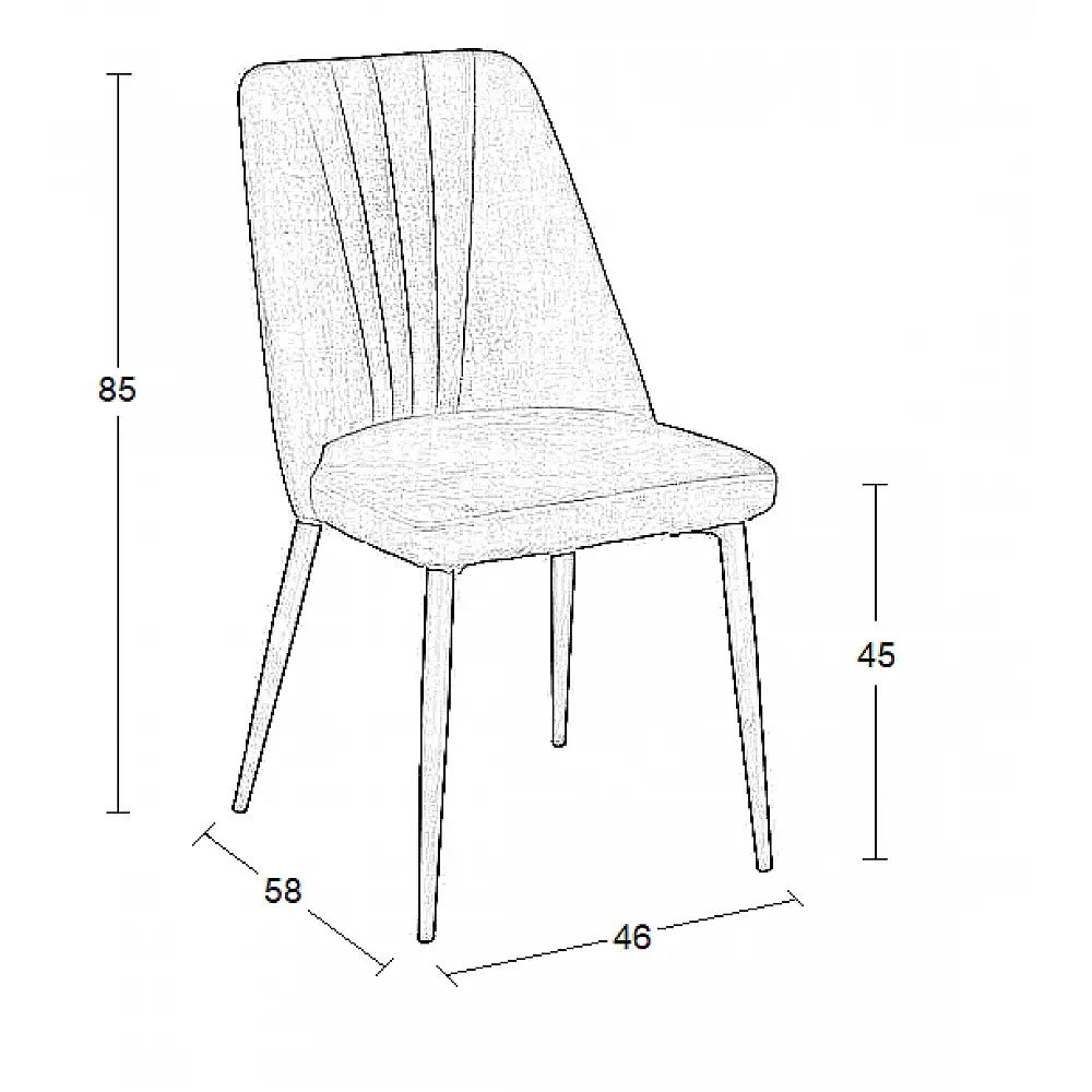 OLIVIA BLACK VELVET ΥΦΑΣΜΑ ΚΑΡΕΚΛΑ ΜΕΤΑΛΛΙΚΗ 46(59)X58X85εκ.