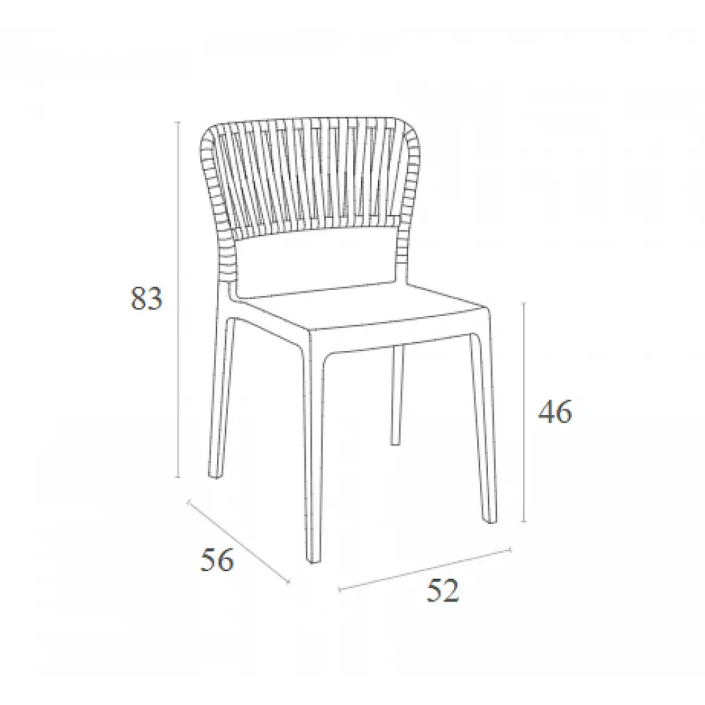 PORTOFINO DARK GREY ΚΑΡΕΚΛΑ ΠΟΛ/ΝΙΟΥ 52X56X83εκ.