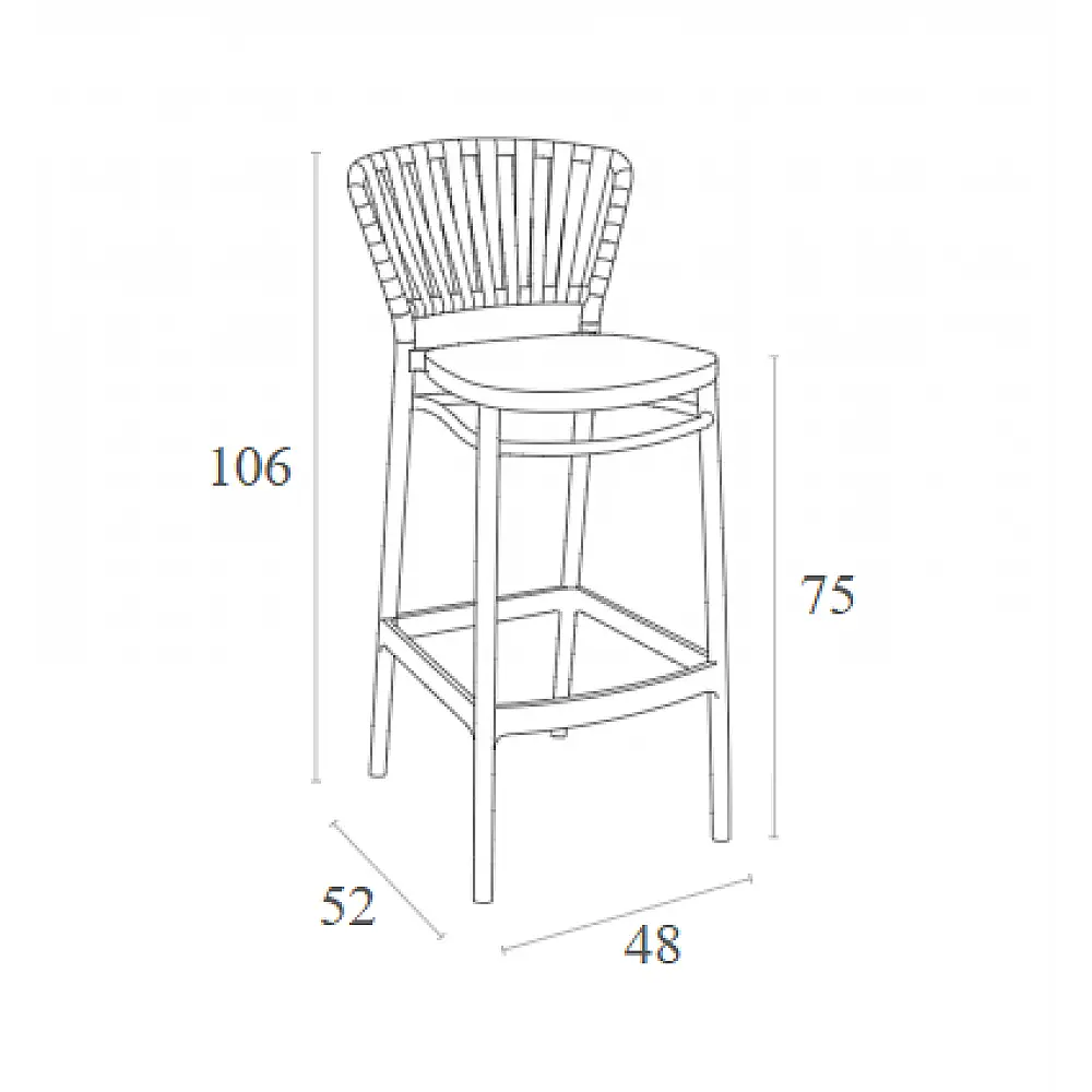 PORTOFINO 75εκ. ΣΚΑΜΠΟ BLACK ΠΟΛ/ΝΙΟΥ 48X52X106εκ.
