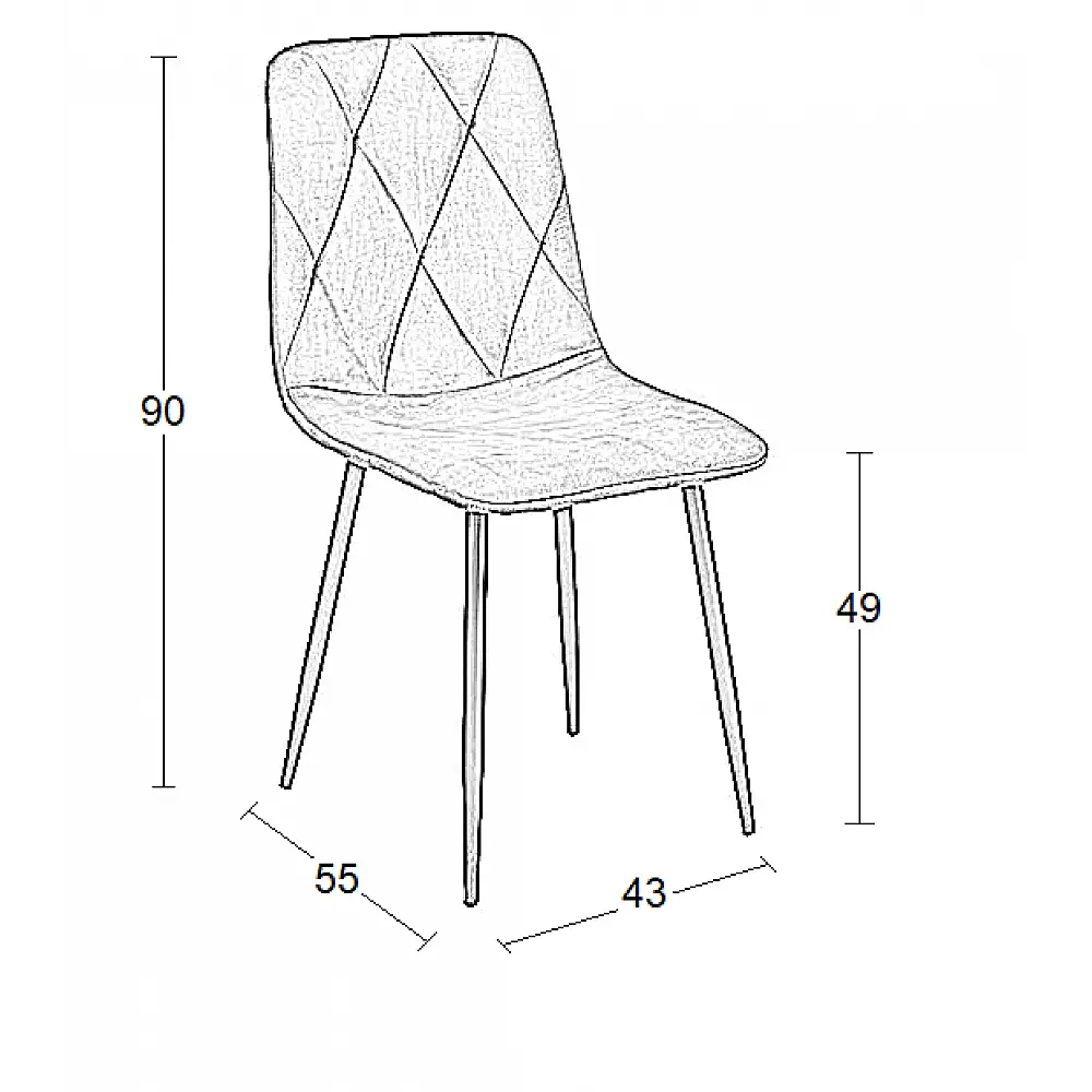 EVA BLACK VELVET ΥΦΑΣΜΑ ΚΑΡΕΚΛΑ ΜΕΤΑΛΛΙΚΗ 43X55X90εκ.