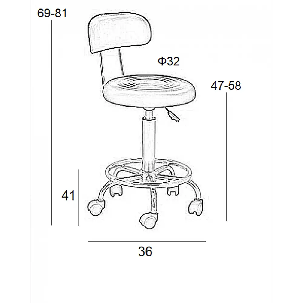 Σκαμπό Μπάρ 2τμχ Bar72 Μαύρο Pu 36x41x81εκ.