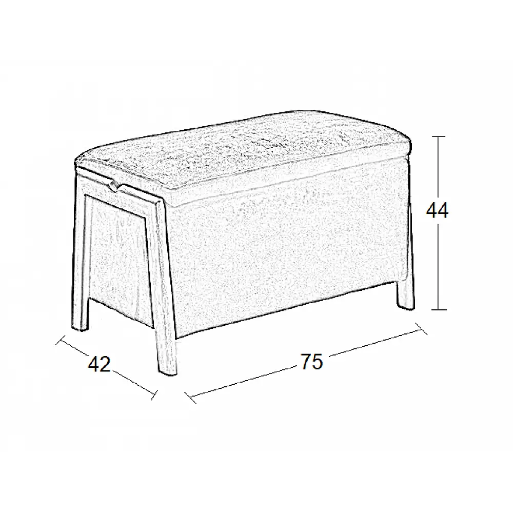 DALI ΣΚΑΜΠΟ VELVET GREY ΜΕ ΑΠΟΘ. ΧΩΡΟ 75X42X44εκ.