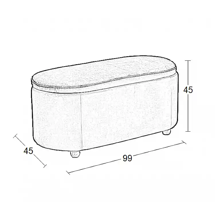 FOSTER ΣΚΑΜΠΟ VELVET BEIGE ΜΕ ΑΠΟΘ. ΧΩΡΟ 99Χ45X45εκ.