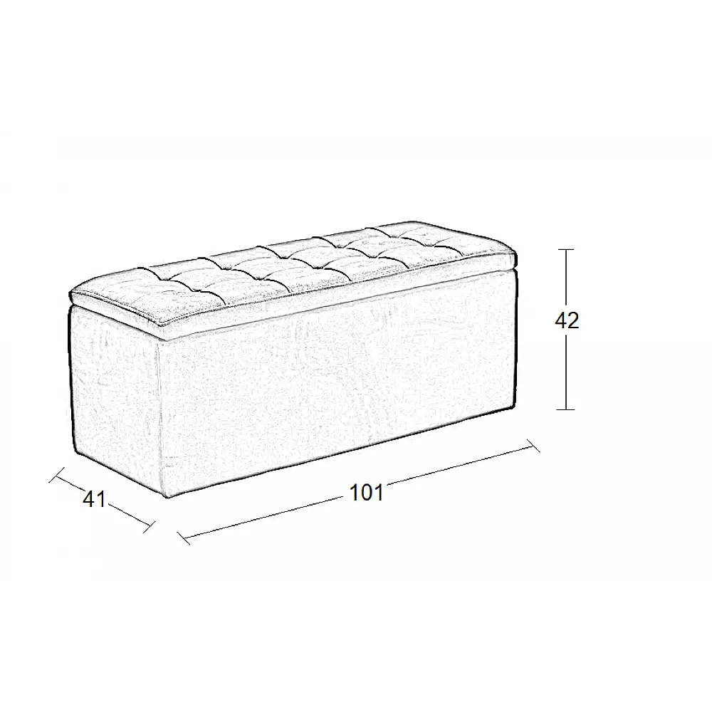 LIDO ΣΚΑΜΠΟ VELVET BEIGE ΜΕ ΑΠΟΘ. ΧΩΡΟ 101X41X42εκ.