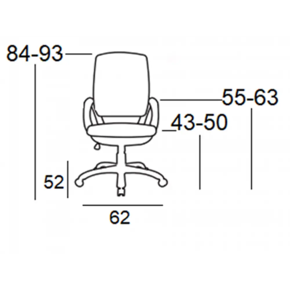 A1850 SW ΛΕΥΚΟ/ΜΑΥΡΟ MESH ΠΟΛΥΘΡΟΝΑ ΓΡΑΦΕΙΟΥ 62Χ52Χ43-84/50-93εκ.