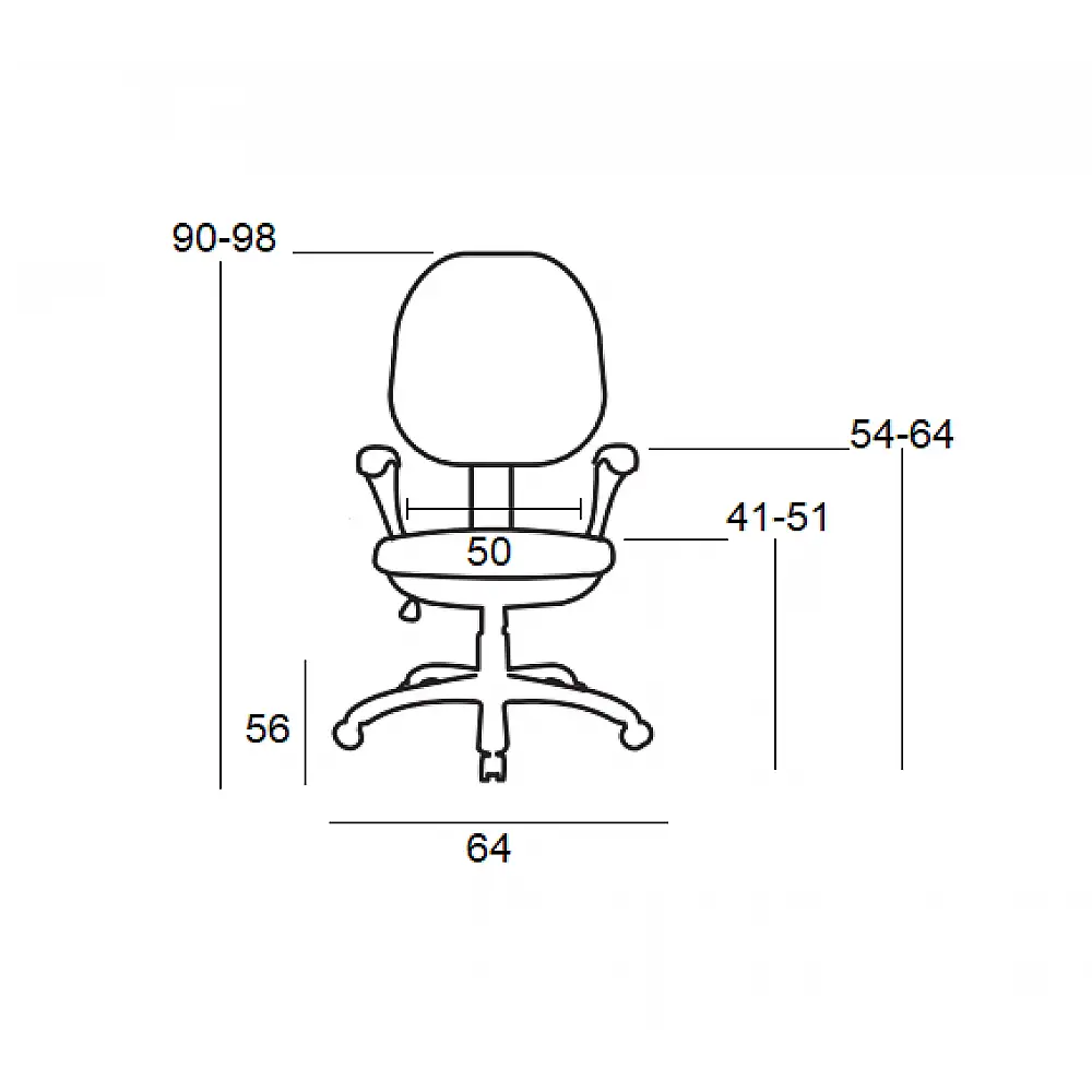 BS750 ΜΑΥΡΟ ΥΦΑΣΜΑ ΠΟΛΥΘΡΟΝΑ ΓΡΑΦΕΙΟΥ 64X56X41-90/51-98εκ.