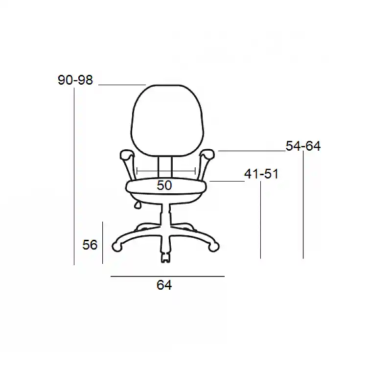 BS750 ΜΑΥΡΟ ΥΦΑΣΜΑ ΠΟΛΥΘΡΟΝΑ ΓΡΑΦΕΙΟΥ 64X56X41-90/51-98εκ.