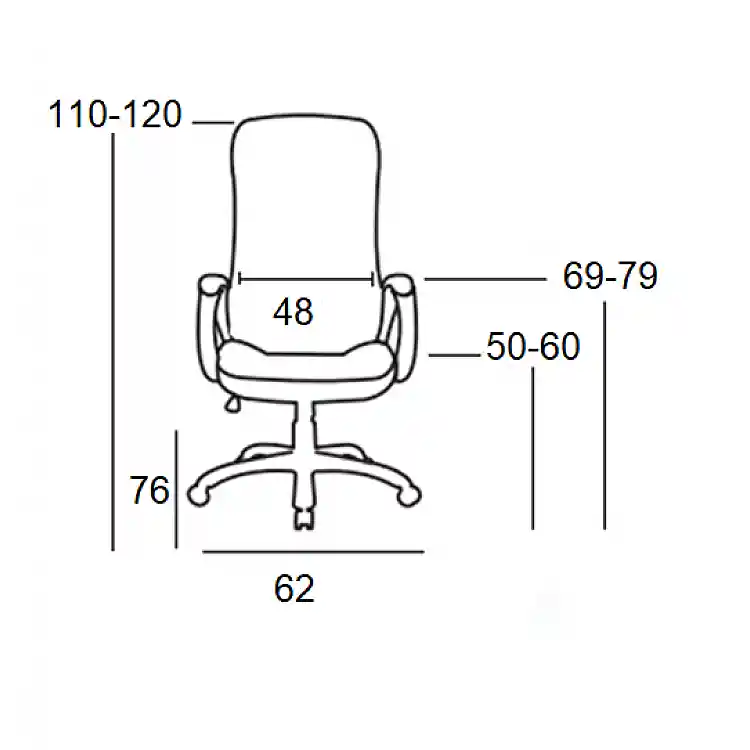 A9947 ΜΑΥΡO PU ΠΟΛΥΘΡΟΝΑ ΓΡΑΦΕΙΟΥ 62X76X50-110/60-120εκ.