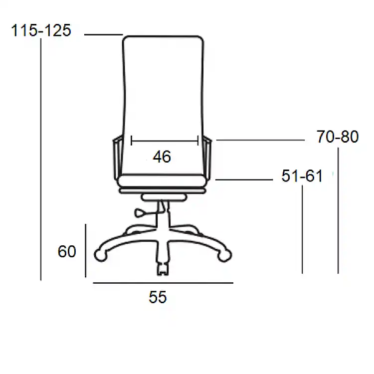 A9944 ΜΑΥΡΟ PU ΠΟΛΥΘΡΟΝΑ ΓΡΑΦΕΙΟΥ 55X60X51-115/61-125εκ.