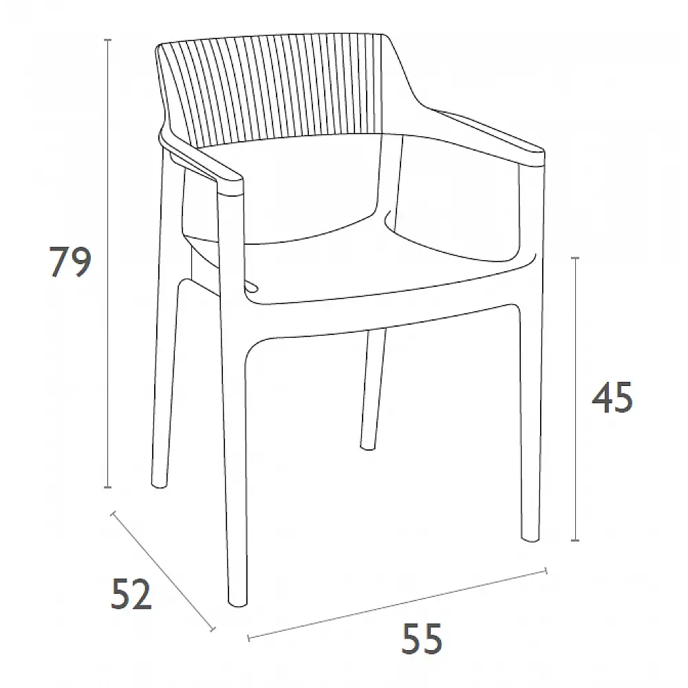 TULUM BLACK ΠΟΛΥΘΡΟΝΑ ΠΟΛ/ΝΙΟΥ 55X52X79εκ.