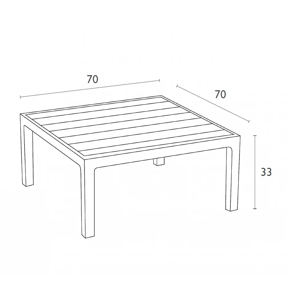 PORTOFINO LOUNGE ΤΡΑΠΕΖΙ WHITE 70X70X33εκ. ΠΟΛ/ΝΙΟΥ